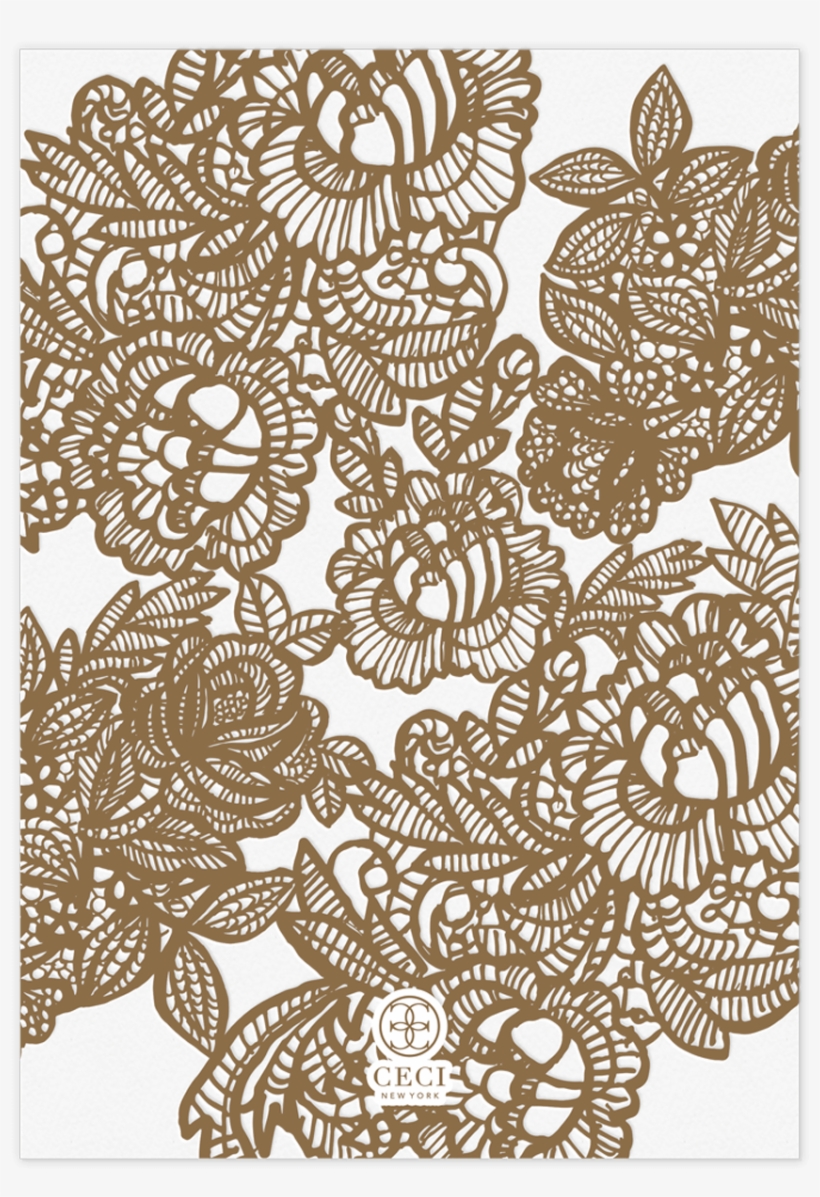 Lace Invitation Back - Paisley, transparent png