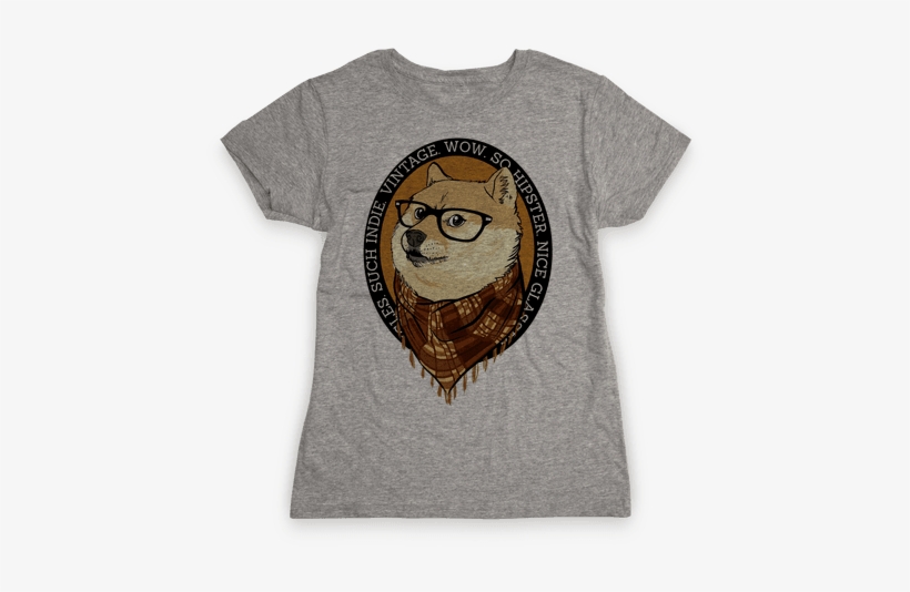 Hipster Doge Womens T-shirt - If It Requires Pants Or A Bra It's Not Happening T-shirt:, transparent png