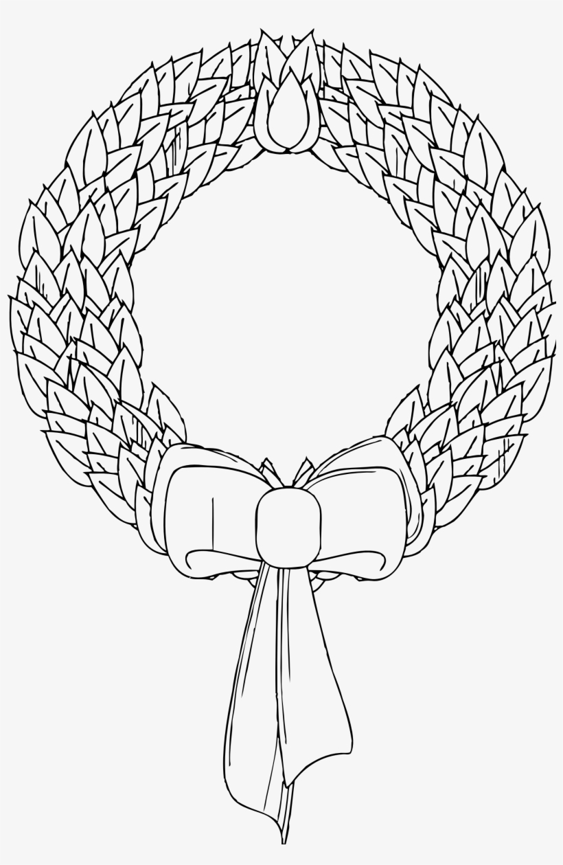 Christmas Wreath Black White Xmas 1979px 578 - Christmas Wreath Clip Art Black And White, transparent png