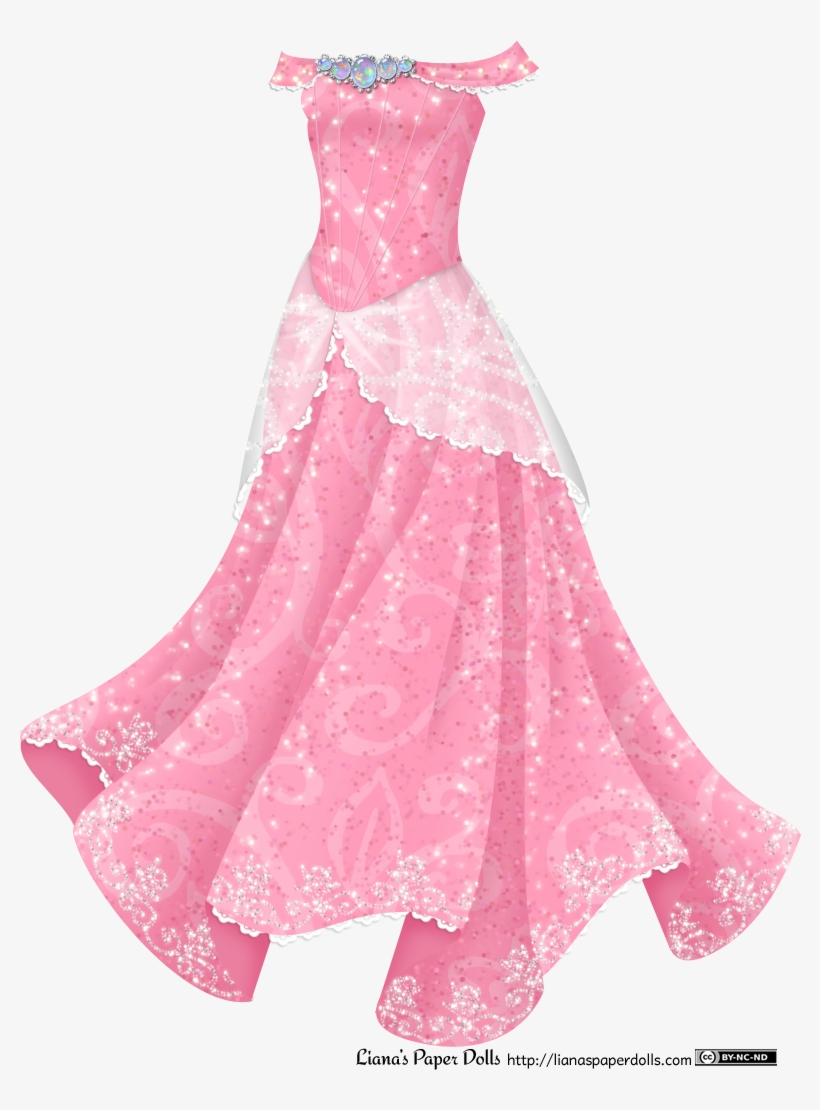 Pink Gown With Opals - Disney Princess Dress Png, transparent png