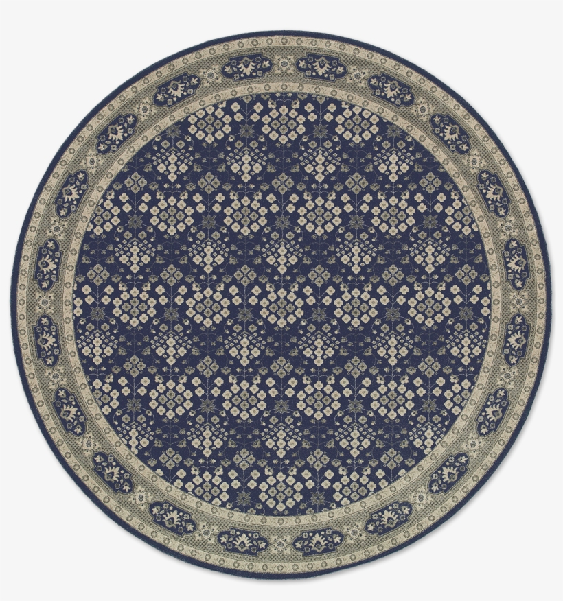 80333 - Main - Pemberly Row 7'10" Round Machine Woven Rug In Navy, transparent png