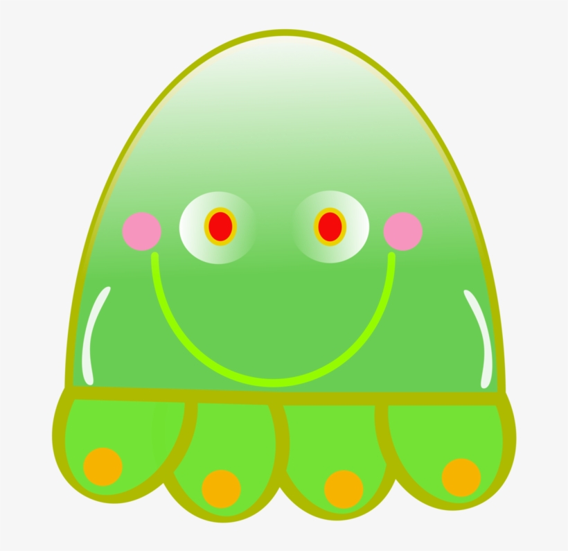 Jellyfish Free To Use Clipart - Green Jelly Fish Clipart, transparent png