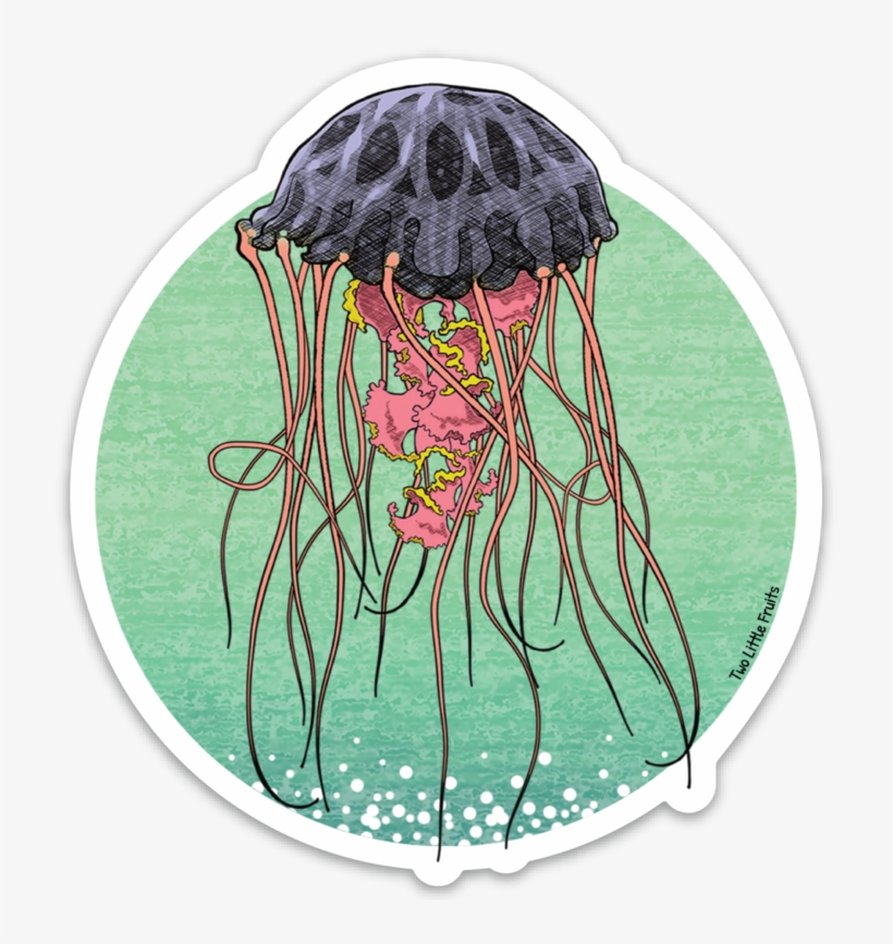 Jellyfish Large Die Cut Sticker, Sticker - Sticker, transparent png