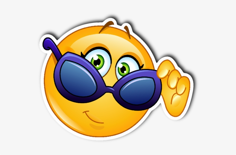 Sunglasses Smiley Emoji Vinyl Die Cut Sticker - Girl Emoji With Sunglasses, transparent png