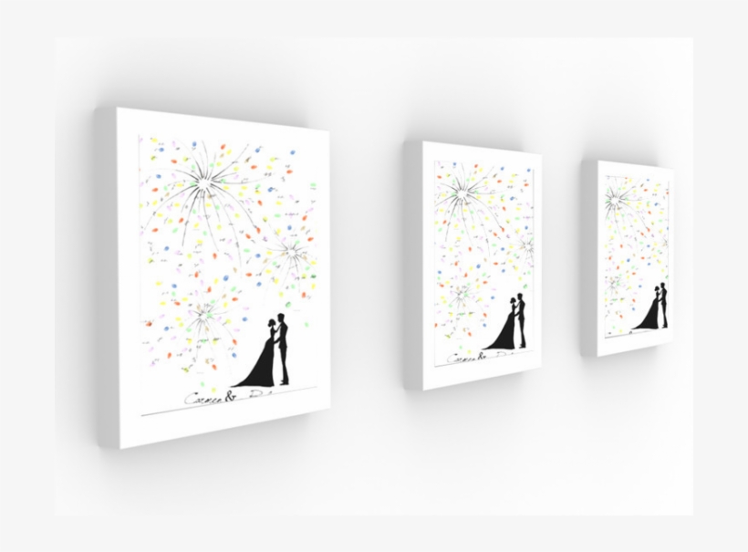 Fingerprint Canvas Wedding Fingerprint Fireworks , - Fingerprint Guest Book Firework, transparent png