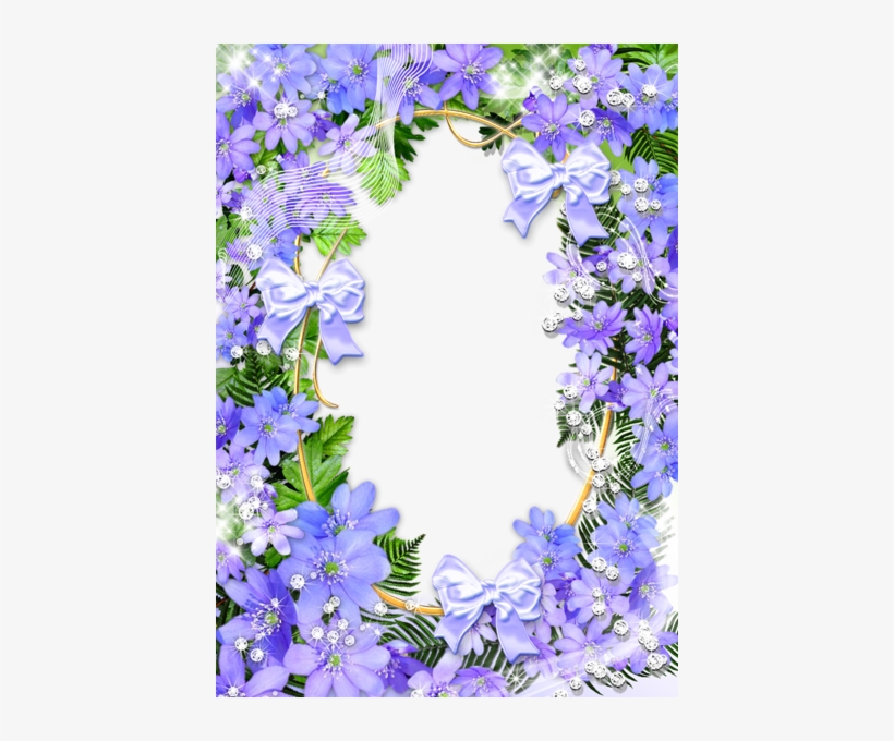 Cute Purple Flowers Png Photo Frame - Purple Flower Png Frame, transparent png