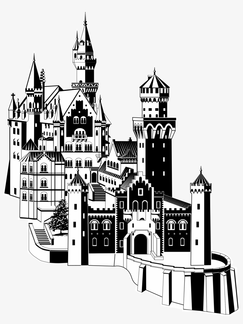 Banner Library Clipart Neuschwanstein Big Image Png - Castle Png Black And White, transparent png