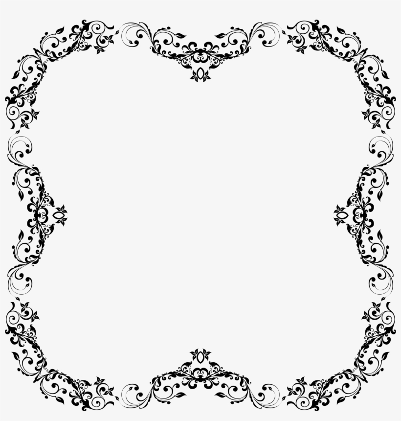 Beautiful Rose Border Black And White Frame, Border, - Frame Silhouette Png, transparent png