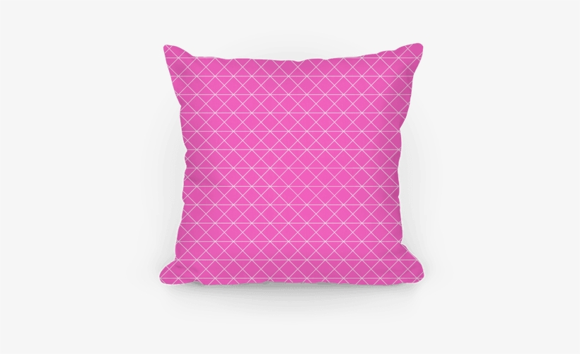 Pink Grid Pattern Pillow - Pillow, transparent png