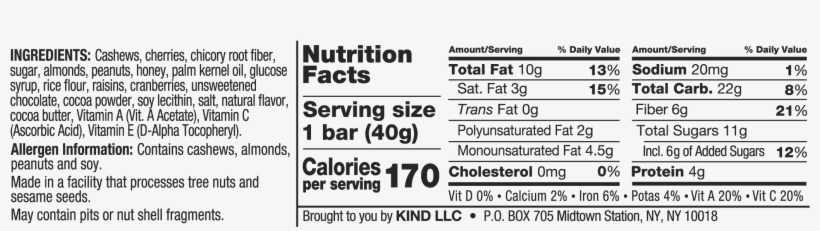 Dark Chocolate Cherry Cashew Antioxidants - Kind Bars, Pomegranate Blueberry Pistachio + Antioxidants,, transparent png
