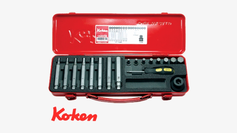 18pc 1/2″ Drive Impact Hex Bit Set - Ko-ken コーケン 1/2"(12.7mm)sq. インパクト..., transparent png