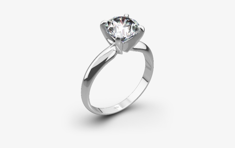 Heavy 4 Prong Solitaire Engagement Ring - Engagement Ring, transparent png