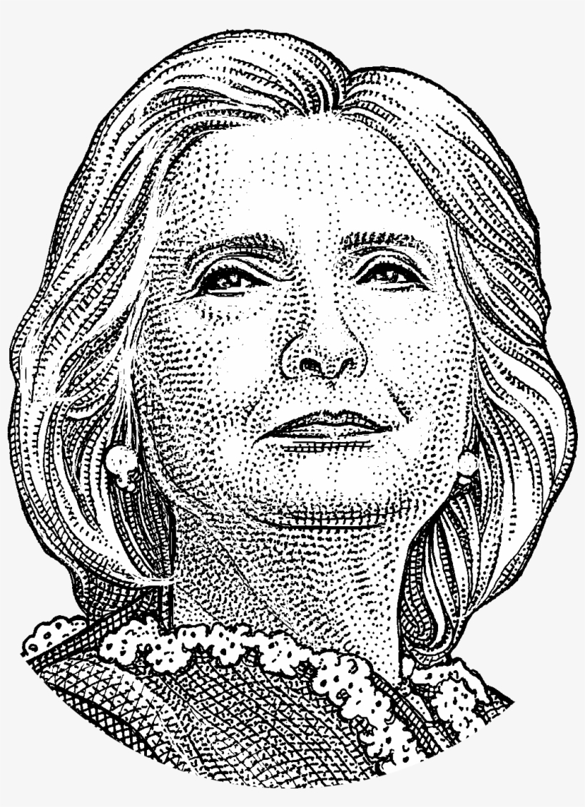 Results From The 2016 Iowa Caucus - Hillary Clinton Line Drawing, transparent png