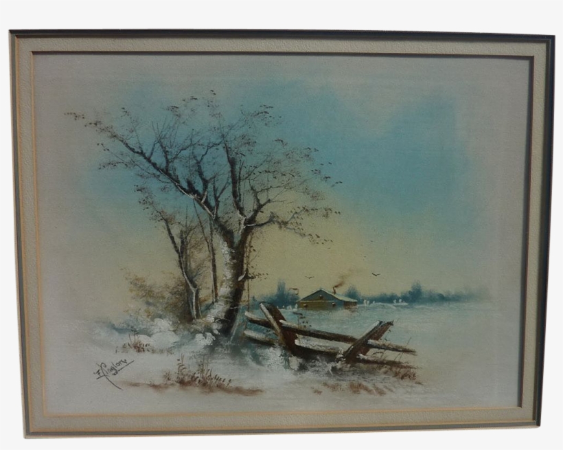 Pastel Drawing Of Snowy Winter Landscape Circa - Winter Pastel Draw, transparent png