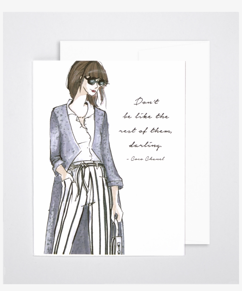 Woven Ink Fashion Illustration Card Chanel - Art, transparent png