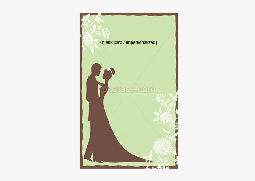 Blank Unpersonalized Card Silouette Bride And Groom - Wedding Shower Invitation Background, transparent png