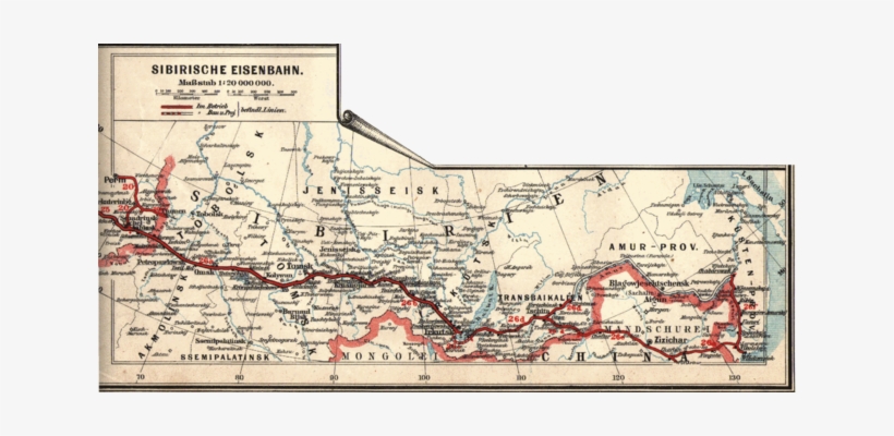 320 × 160 Pixels - Trans Siberian Railway Old Map, transparent png