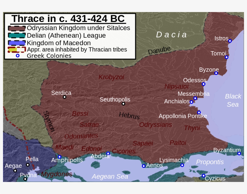 Old Map From 431-424 Bc - Thracian Tribes, transparent png