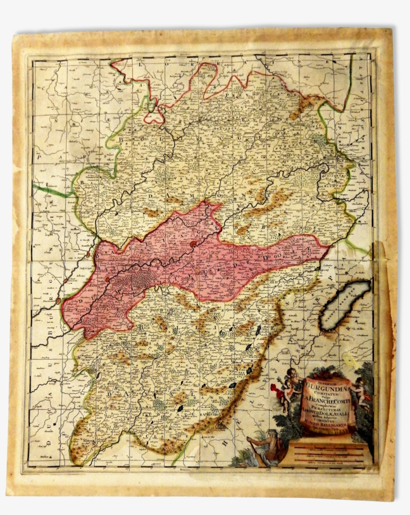 Download Transparent Old Map Of The Franche Comté Gérard Valk - Franche