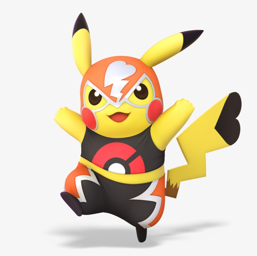 Pikachu Libre Variation As She Appears In Super Smash - Super Smash Bros Ultimate Character Art, transparent png