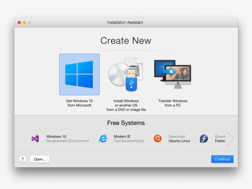 Parallels Desktop > File > New - Centos, transparent png