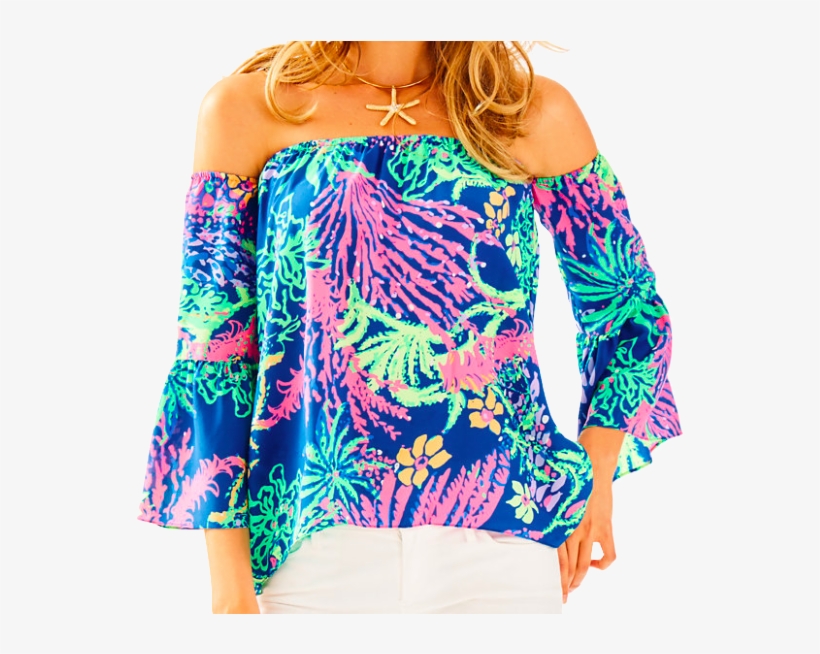 Screen Shot 2017 05 10 At - Lilly Pulitzer Sanilla Off The Shoulder Top Lapis Blue/pink, transparent png