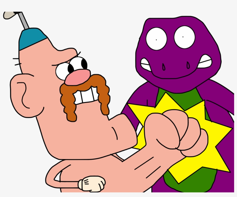 Uncle Grandpa Punches Barney By Ozzyguy - Uncle Grandpa Vs Barney, transparent png