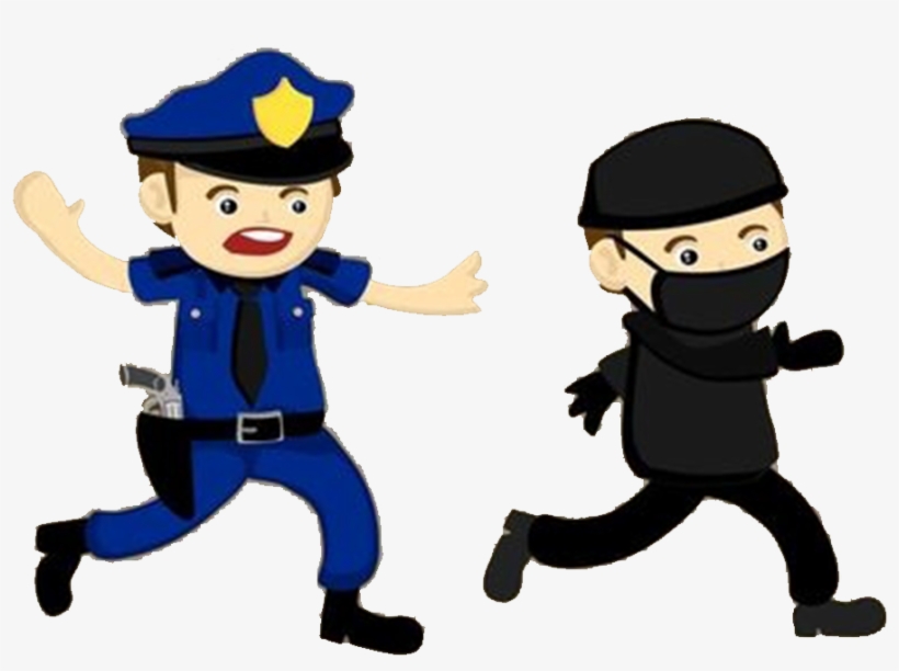 Officer Crime Illustration Policeman And Transprent - Police And Thief Png, transparent png