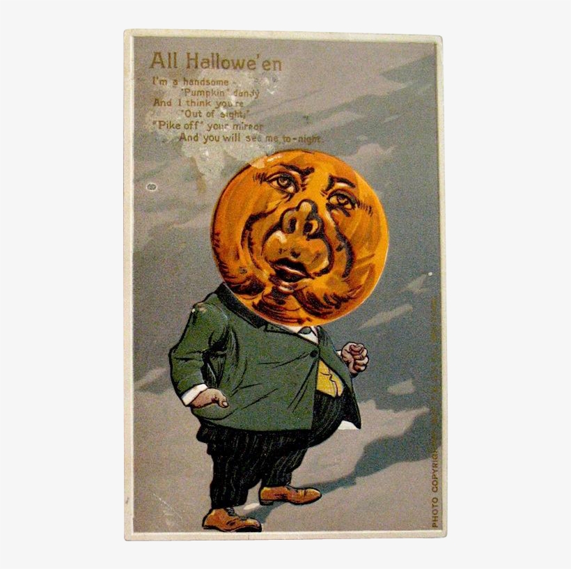 Htf Fantasy Mister Moon Man German Halloween Postcard - Poster, transparent png