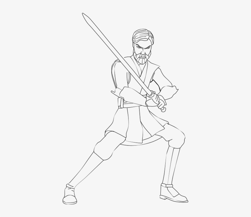 Obi Wan Kenobi Clone Wars Drawing, transparent png