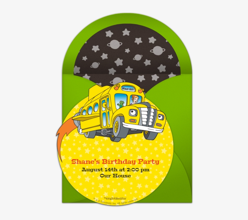 Magic School Bus - Magic School Bus Birthday Invitations, transparent png