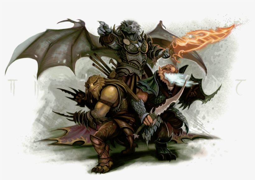 Dragonborn Trio - D&d Dragonborn, transparent png