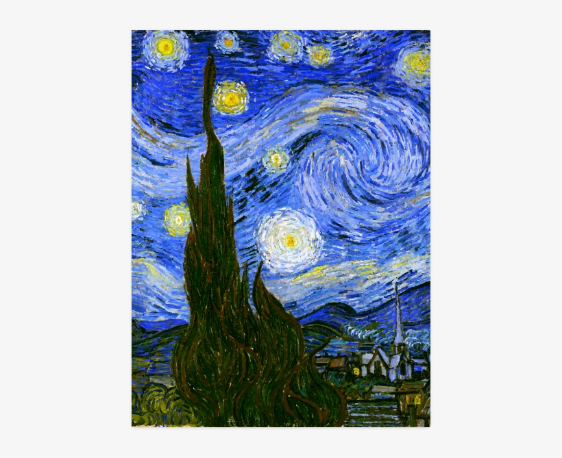Van Gogh Starry Night Tree Poster - Van Gogh Starry Night, transparent png