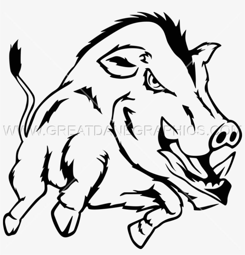 Drawn Boar Hog - Wild Boar Black And White, transparent png