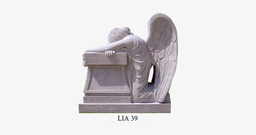 Kneeling Angel Headstone - Monument, transparent png