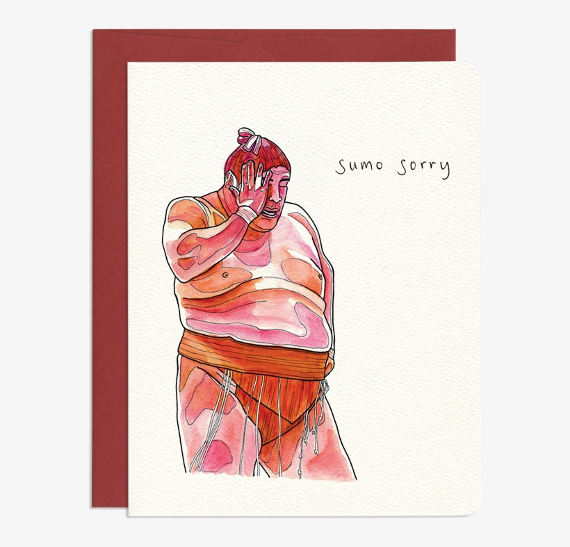 Sumo Apology Greeting Card - Greeting Card, transparent png