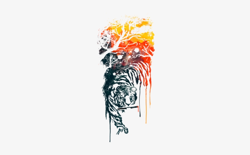 Animal Painted Tiger Custom Ideas - Icanvas 'painted Tyger' By Budi Satria Kwan Graphic, transparent png