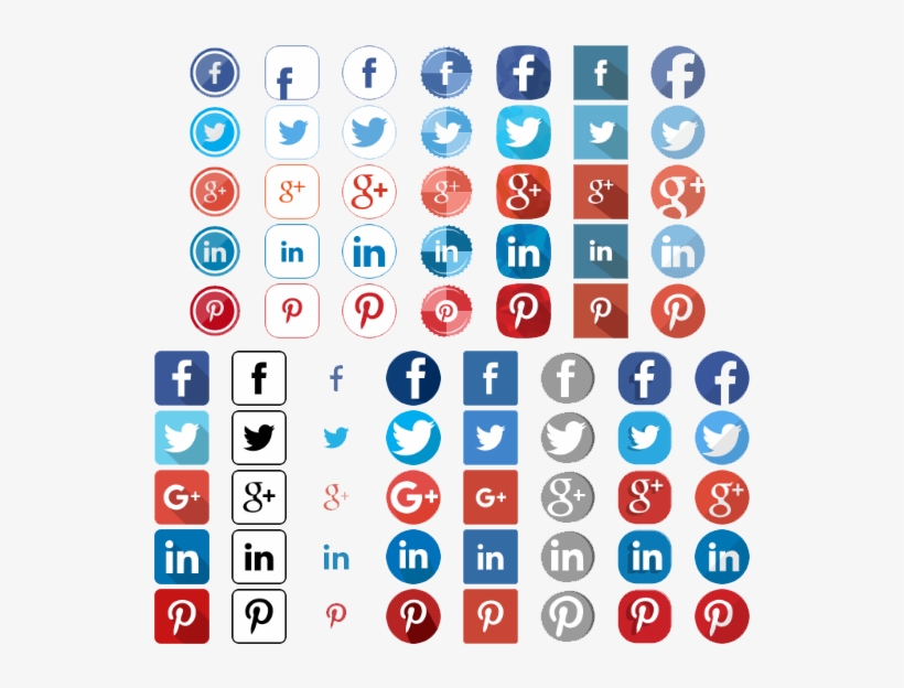 Social Icons Themes - Social Share Icons, transparent png