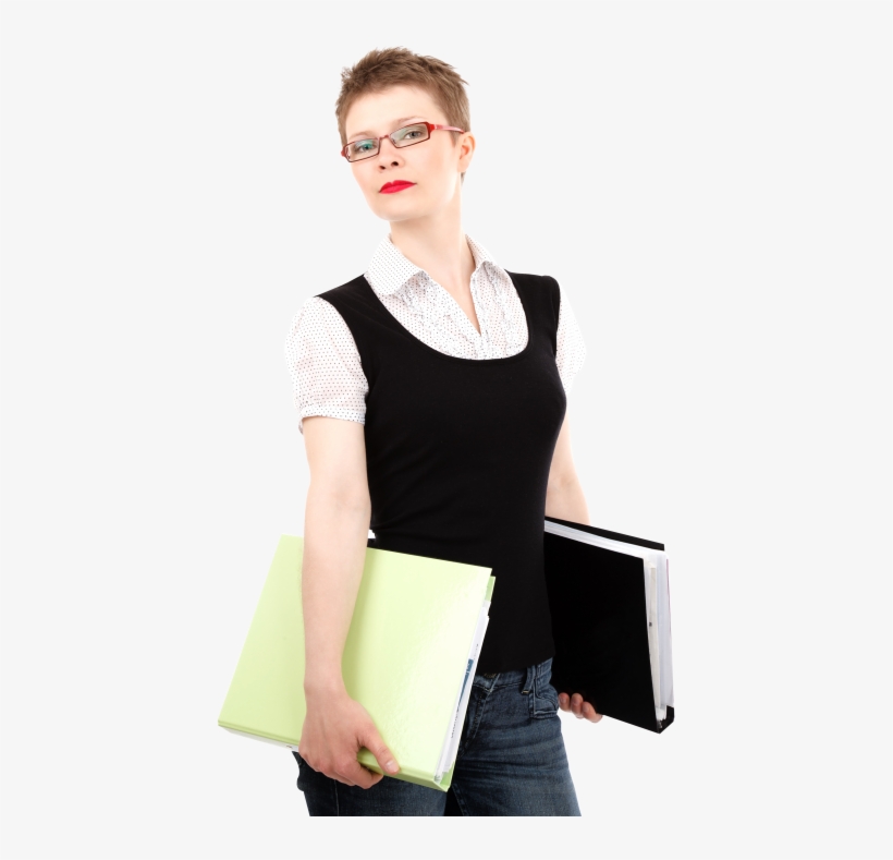 Business Woman Holding Files In Her Hands Png Image - Business Woman Png, transparent png