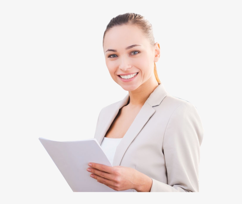 Beautiful Smiling Business Woman With Tablet Computer - Smiling Woman No Background, transparent png