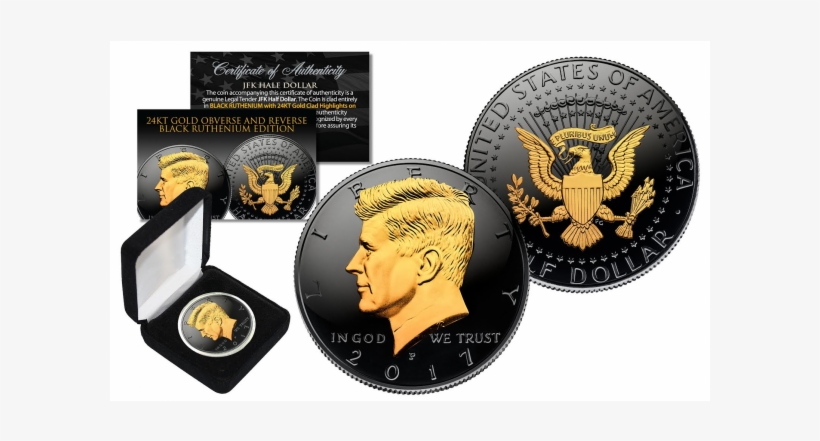 Black Ruthenium 2-sided 2017 Kennedy Half Dollar U - Black Ruthenium 2016 D Mint Jfk Half Dollar Us Coin, transparent png