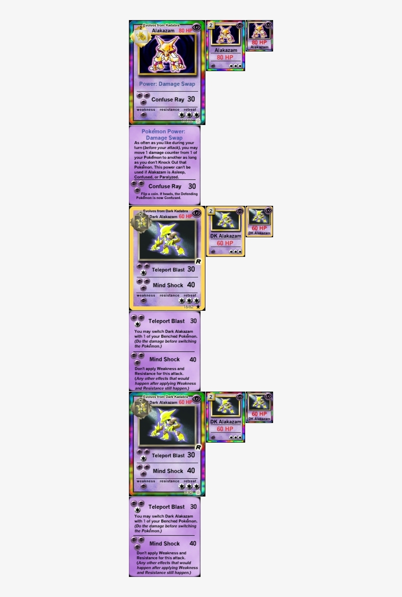 #065 Alakazam - Wizards Of The Coast Pokemon Team Rocket Rare Dark, transparent png