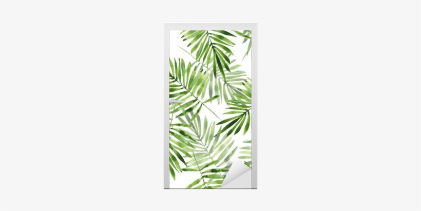 Watercolor Seamless Pattern 2 Door Sticker • Pixers® - Palm Leaves, transparent png