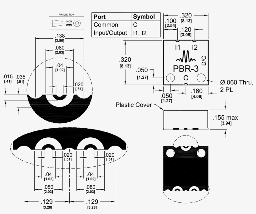 Pbr-0003smg Power Divider Package Diagram - Package Diagram, transparent png