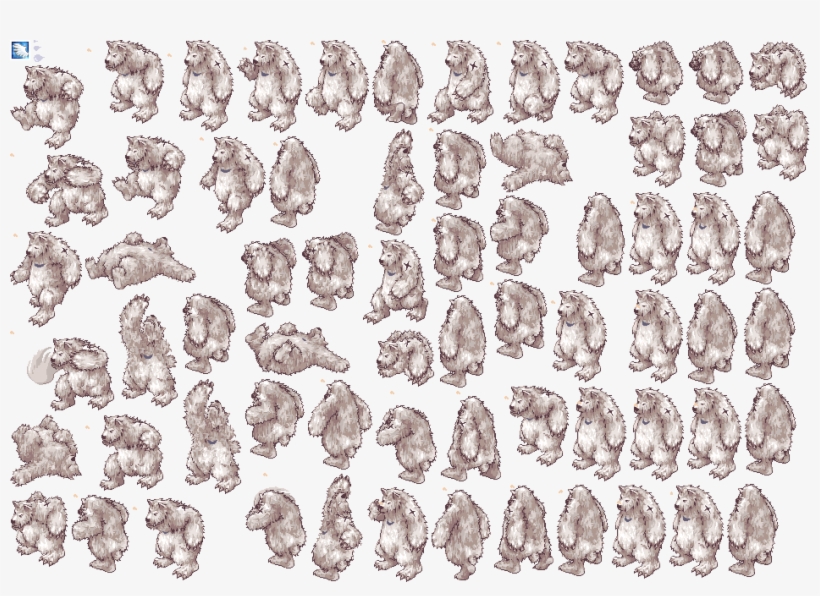 Sasquatch - Spritesheet - Illustration, transparent png