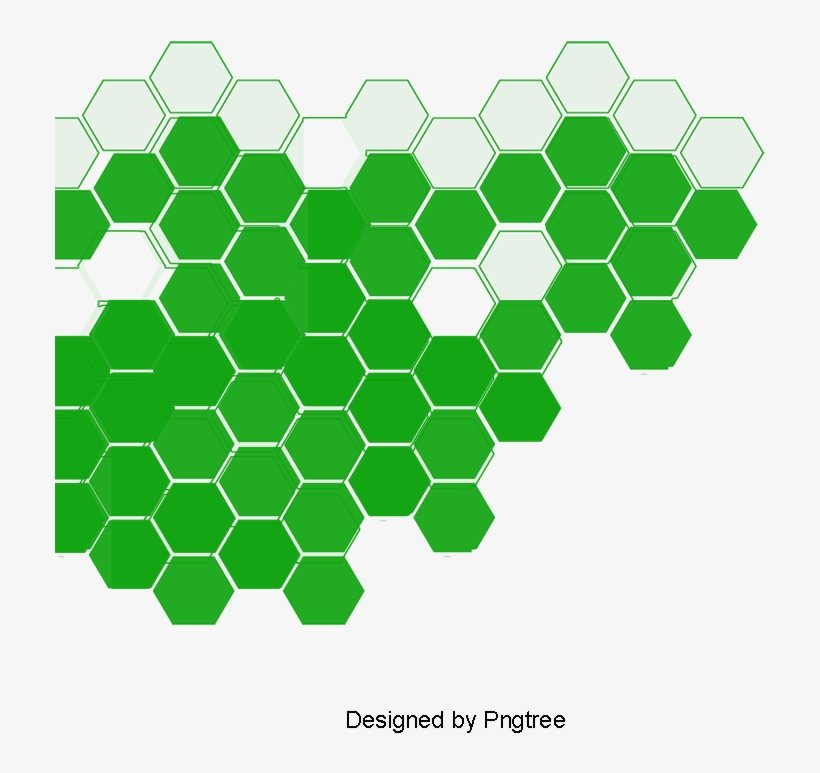 Green Hexagon Technology Background Vector Material, - Wall, transparent png