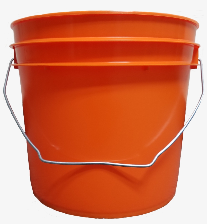 1 Gallon Orange Plastic Round Bucket With Wire Bale - Plastic Bucket Png, transparent png
