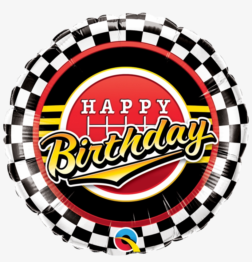 18" Birthday Checkered Pattern Balloon All American - Racing Flag Happy Birthday, transparent png