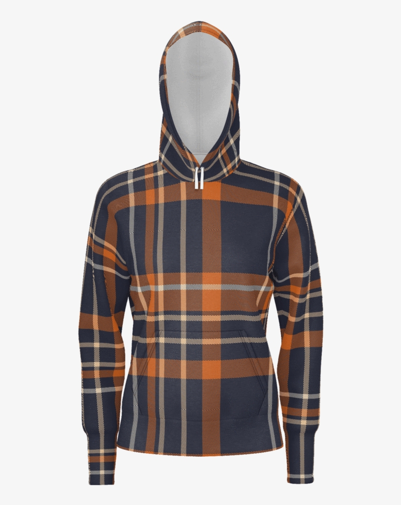 Orange Checkered Pattern Hoodie - Orange And Blue Plaid Pattern Cufflinks, transparent png