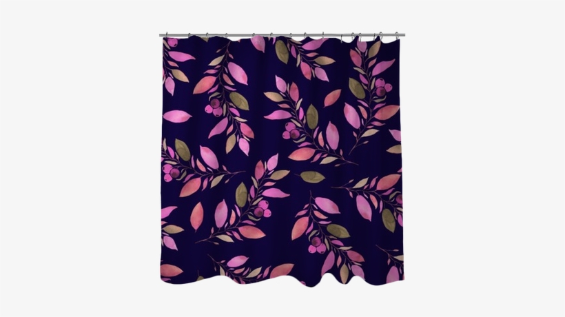 Autumn Leaves Watercolor Seamless Pattern Shower Curtain - Watercolor Painting, transparent png